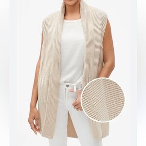 GAP Cream Open-Front Cardigan